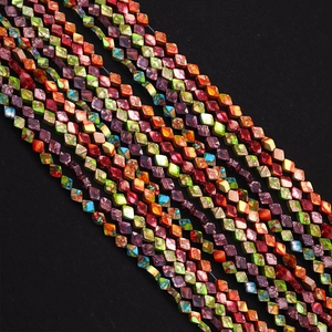 Imperial Stone Rhombus Loose Beads For DIY Jewelry Making Natural Stone Flat Diamond Shape Spacers Bracelet Necklace Accessory