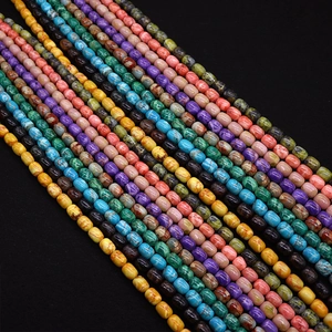 Natural Stone Barrel Drum Beads Imperial Stone Turquoise Style Loose Beads For DIY Bracelet Necklace Jewelry Making Accessory