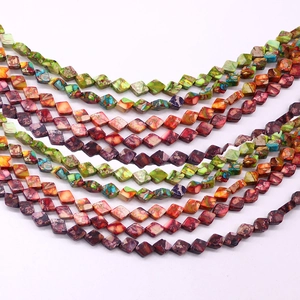 Rhombus cut natural emperor stone beads in various colors for DIY jewelry making