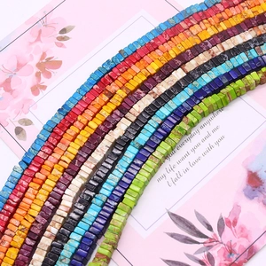 Kleurrijke 4x4mm vierkante keizerlijke steen kralen voor DIY sieraden maken en hobby