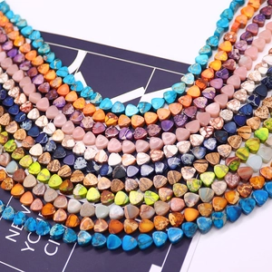 Colorful heart-shaped imperial stone beads for DIY necklaces and bracelet jewelry making