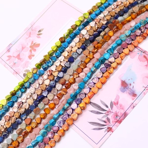 Colorful 6mm heart-shaped imperial stone loose beads for DIY jewelry making