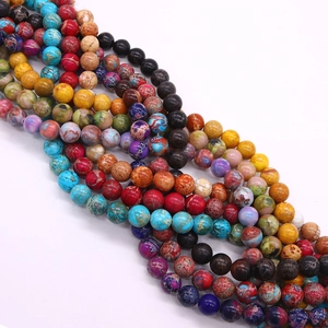 Perline di turchese sintetico colorato 4-10mm con trama naturale per creazione gioielli DIY