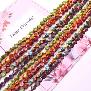 Natural emperor stone diamond shaped beads for DIY jewelry making multicolor loose stones