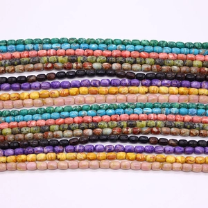 8x10mm drum-shaped colorful natural stone spacer beads for DIY jewelry making