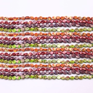 Perline in pietra di diaspro imperiale multicolore a forma di goccia per gioielli fai-da-te