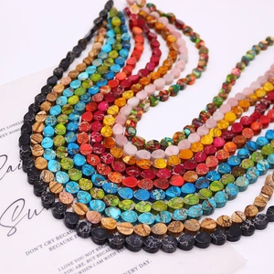 Perles ovales en pierre Jaspe Impérial 8x10mm pour bijoux DIY en couleurs vives mélangées