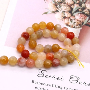 Perles en pierre naturelle translucides orange et jaune pour la création de bijoux DIY