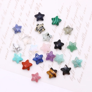 Star-shaped faceted natural gemstone pendants for DIY jewelry and necklace making