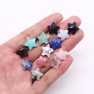 Star-shaped faceted natural stone pendants for DIY necklaces and jewelry making
