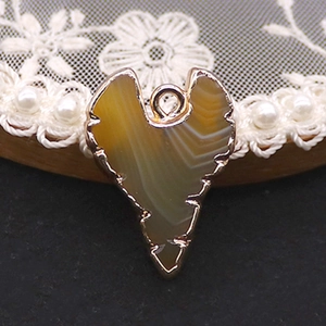 Macro-opname van gestreepte agaat stierkop hanger met gouden rand op vintage kant