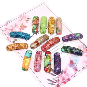 Colorful marble pattern tube beads connector for DIY handmade jewelry necklace bracelets