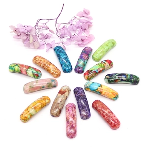 Polished natural stone tube beads 10x36mm for DIY jewelry making and connector bracelets