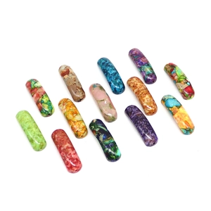 Natural cylinder stone beads in various colors for DIY jewelry making and connectors