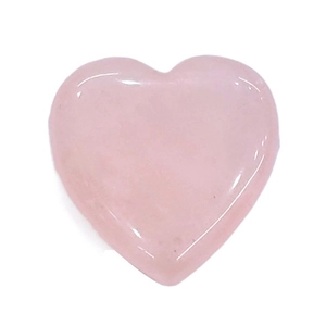 Polished heart-shaped natural rose quartz stone with smooth surface and soft pink hue