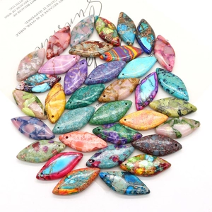 Colgantes de piedra natural marquesa en colores vibrantes para creación de joyas DIY
