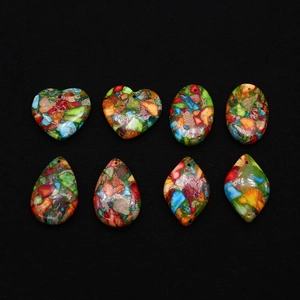 Pendenti in pietra naturale colorata a forma di goccia e ovali per collane fai-da-te