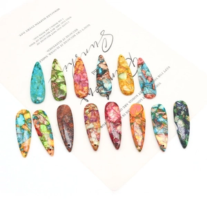 Colorful teardrop emperor stone pendants for DIY necklace jewelry making accessories