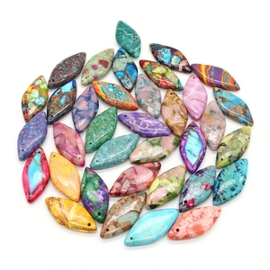 Colgantes de piedra emperador marquesa 15x34mm para creación de joyas DIY y collares únicos