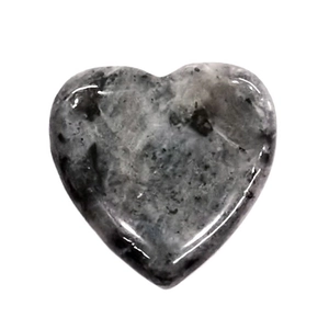 Polished heart-shaped natural stone bead with grey spotted texture for DIY jewelry making