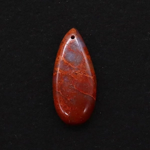 Polished reddish-brown teardrop stone pendant with dark natural veining detail