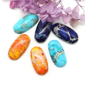 Set van zes ovale 12x25mm keizersteen cabochons in diverse kleuren voor DIY-sieraden