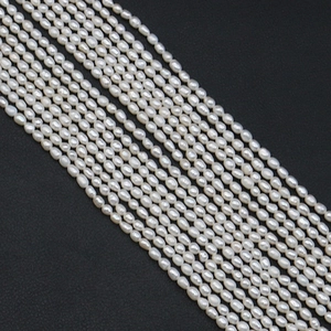 Natürliche Süßwasserperle Reisperlen Oval Loose Beads Für DIY Halskette Ohrring Schmuckherstellung Zubehör Weiß