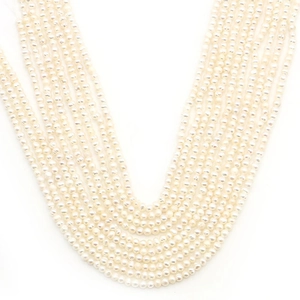 Multiple strands of 3-5mm natural freshwater white pearls for DIY jewelry making