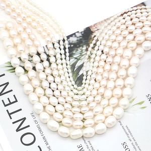 Natural white freshwater pearls in various sizes for DIY jewelry making and necklace crafts