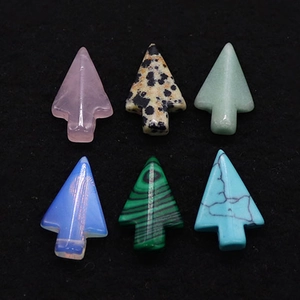 Pendentifs en Pierre Naturelle Forme de Pointe de Flèche pour Fabrication de Bijoux DIY Quartz Rose Malachite Jaspe Dalmatien