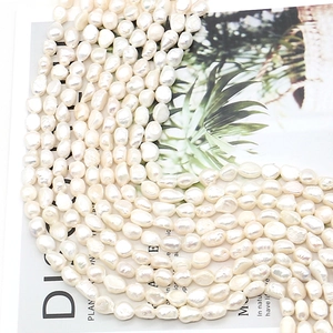 3-4mm natürliche Süßwasser-Barockperlen in Cremeweiß für handgefertigten DIY-Schmuck