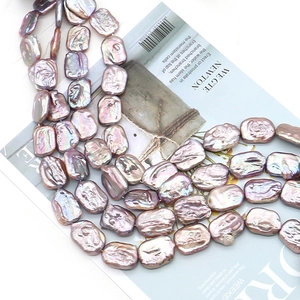Cultured freshwater baroque pearls in purple cube shapes for DIY jewelry making