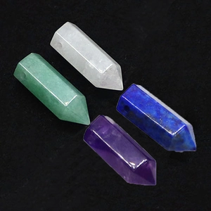 Naturstein Hexagonal Prisma Anhänger Quarz Lapis Amethyst Aventurin DIY Schmuckherstellung Punkt Charm Für Halskette Schmuck