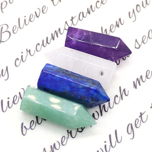 Natürliche sechseckige Kristallanhänger aus Amethyst und Lapislazuli für DIY-Schmucksets