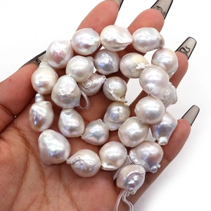 Irregular white baroque freshwater pearls with high luster for DIY jewelry making