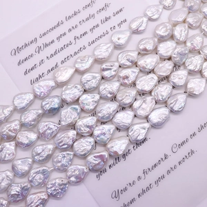 Natural teardrop baroque freshwater pearls with iridescent luster for DIY jewelry making