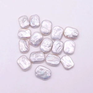 Perlas de agua dulce naturales barrocas rectangulares para joyería DIY 15 piezas
