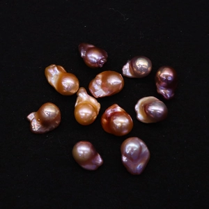 Natural purple baroque pearls with metallic luster for DIY necklace jewelry making