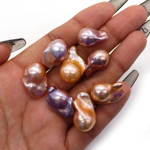 Natural purple baroque freshwater pearls with metallic luster for DIY jewelry making