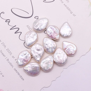 Natural baroque freshwater petal pearls 14x20mm with iridescent luster for DIY jewelry
