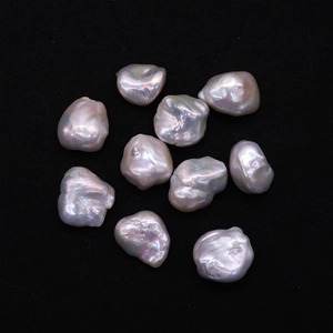 Set of 10 irregular Baroque freshwater pearls with metallic luster for DIY jewelry making