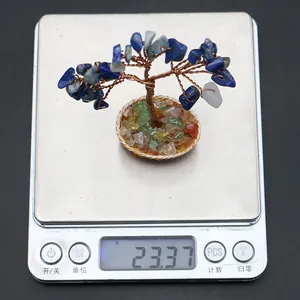 Mini crystal tree weight measurement showing 23.37g on a digital scale
