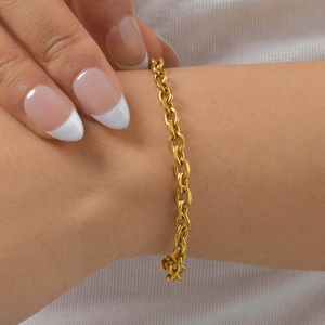 Minimalistisches Edelstahl Gliederkette Armband Für Damen Gold Überzogenes Verstellbares Armband Mit Strassanhänger Modeschmuck Geschenk