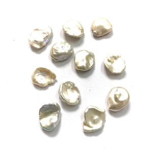 Set of 10 natural baroque freshwater pearls with metallic luster for DIY necklace jewelry