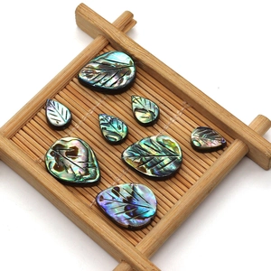 Perline di Conchiglia di Abalone Naturali a Foglia Iridiscente Forma a Goccia Madreperla Lucidate per Creazione Gioielli DIY