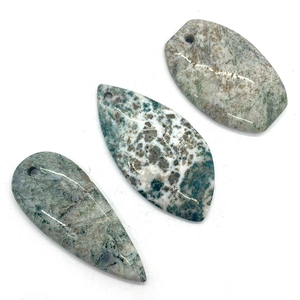 Pendenti in agata verde naturale a forma di goccia per la creazione di gioielli fai da te