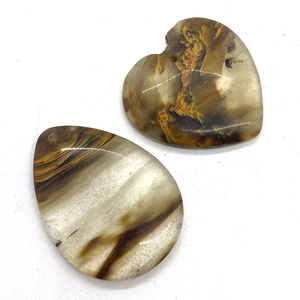 Ensemble de pendentifs en agate naturelle en forme de cœur et de goutte d'eau