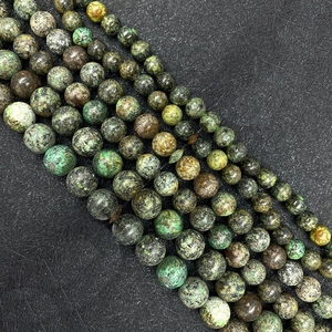 Natural African Turquoise Round Beads Jasper Stone Loose Spacer Beads For DIY Jewelry Making Necklace Bracelet Accessory