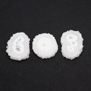 Natural raw white crystal irregular slices with mineral inclusions for DIY jewelry making