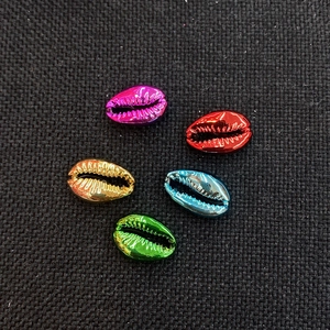 Polished metallic electroplated natural conch shell beads for DIY jewelry making